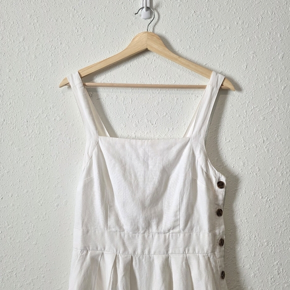 NEW Gap White Linen Cotton Midi Dress 6 - Picture 4 of 8